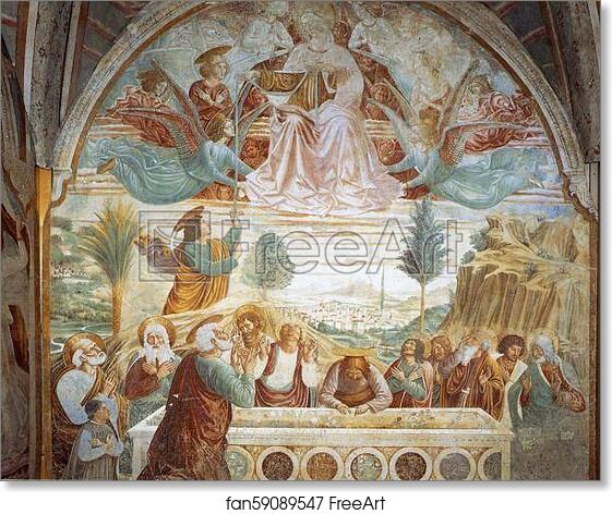 Free art print of Tabernacle of the Madonna delle Tosse: Assumption of the Virgin by Benozzo Gozzoli