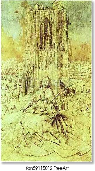 Free art print of St. Barbara by Jan Van Eyck