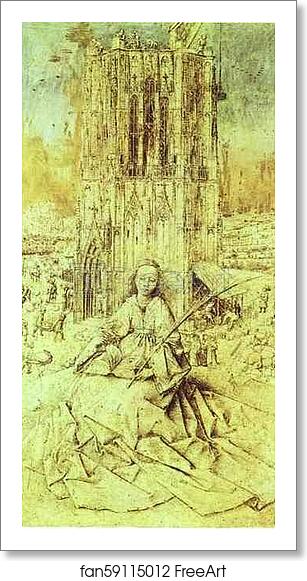 Free art print of St. Barbara by Jan Van Eyck