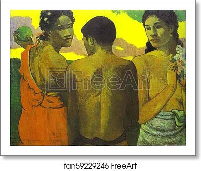 Free art print of Three Tahitians by Paul Gauguin