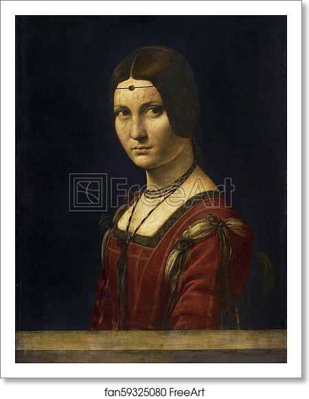 Free art print of Portrait of a Woman (sometimes incorrectly "La Belle Ferronière") by Leonardo Da Vinci