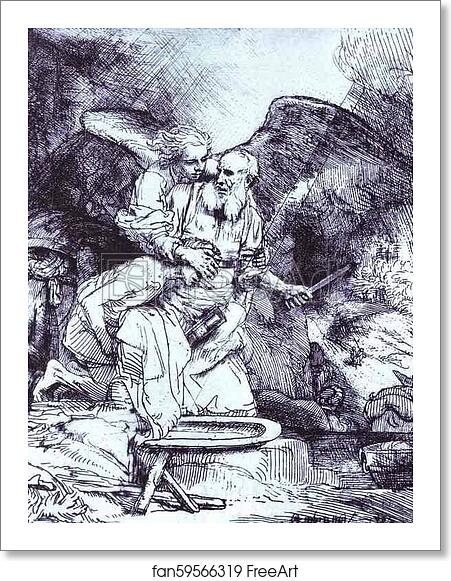 Free art print of Abraham's Sacrifice by Rembrandt Harmenszoon Van Rijn