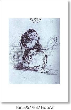 Free art print of The Old Woman with a Mirror by Francisco De Goya Y Lucientes