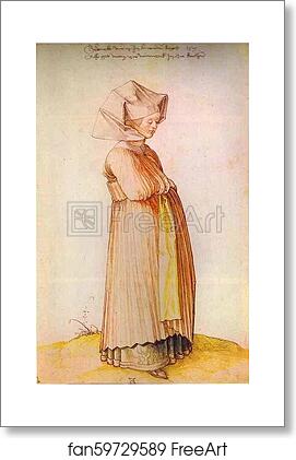 Free art print of Nuremberg Woman Dressed for Church by Albrecht Dürer