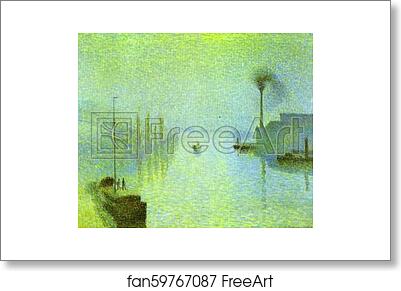 Free art print of Lacroix Island, Rouen, in Fog by Camille Pissarro