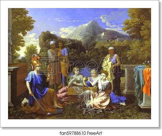 Free art print of Achilles with the Daughters of Lacomede by Nicolas Poussin