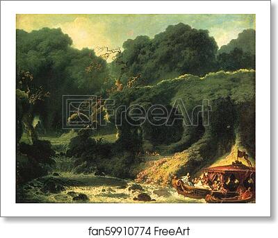 Free art print of The Isle of Love, also called La Fête à Rambouillet by Jean-Honoré Fragonard