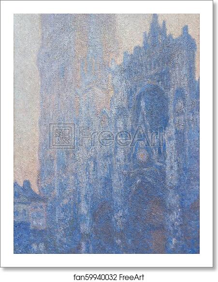 Free art print of Rouen Cathedral Façade and Tour d'Albane (Morning Effect) by Claude Monet