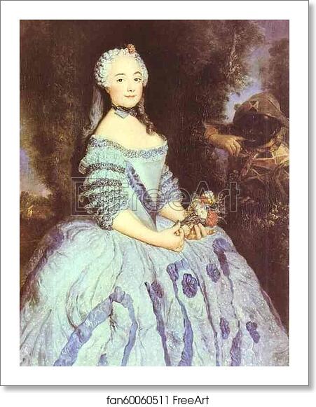 Free art print of The Actress Babette Cochois by Antoine Pesne