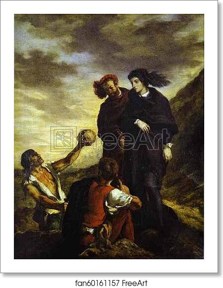Free art print of Hamlet and Horatio in the Graveyard by Eugène Delacroix