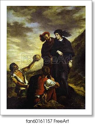 Free art print of Hamlet and Horatio in the Graveyard by Eugène Delacroix