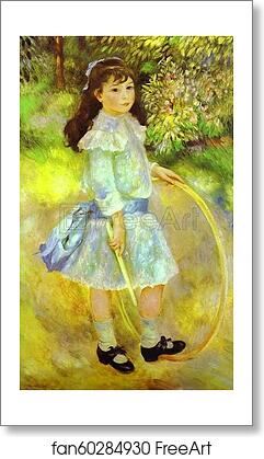 Free art print of Girl with a Hoop (Marie Goujon) by Pierre-Auguste Renoir