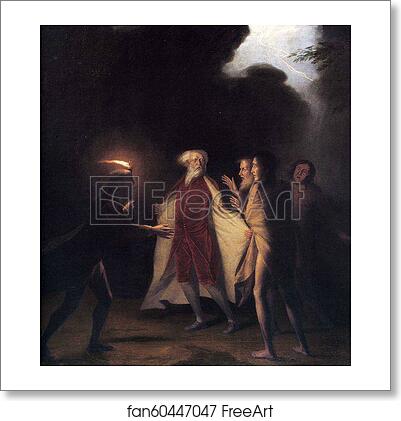 Free art print of King Lear in the Tempest Tearing off His Robes by George Romney
