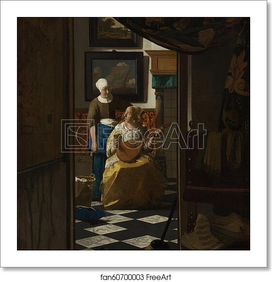 Free art print of The Love Letter by Johannes Vermeer Free art print of The Love Letter by Johannes Vermeer