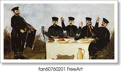 Free art print of Feast with Barrel Organist Datico by Niko Pirosmani Free art print of Feast with Barrel Organist Datico by Niko Pirosmani