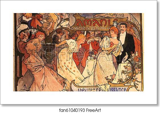 Free art print of Amants by Alphonse Mucha