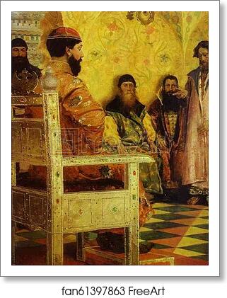 Free art print of Tzar Mikhail Fedorovich Holding Council with the Boyars in His Royal Chamber. Detail by Andrey Ryabushkin Free art print of Tzar Mikhail Fedorovich Holding Council with the Boyars in His Royal Chamber. Detail by Andrey Ryabushkin