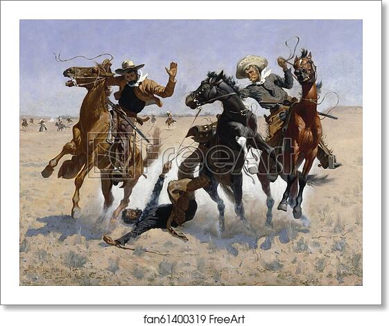 Free art print of Aiding a Comrade by Frederic Remington