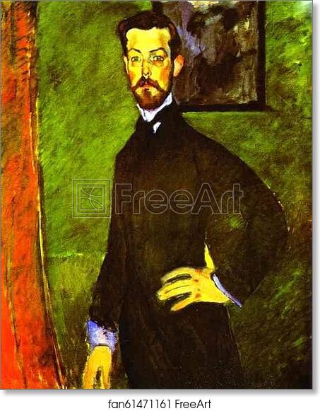 Free art print of Portrait of Paul Alexandre Against a Green Background by Amedeo Modigliani