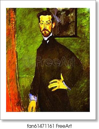 Free art print of Portrait of Paul Alexandre Against a Green Background by Amedeo Modigliani