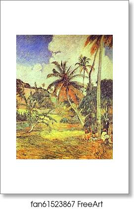 Free art print of Palm Trees on Martinique by Paul Gauguin