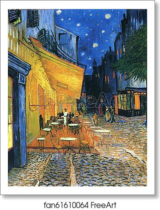 Free art print of Terrace of the café on the Place du Forum in Arles in the evening by Vincent Van Gogh Free art print of Terrace of the café on the Place du Forum in Arles in the evening by Vincent Van Gogh