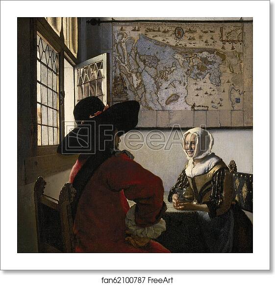 Free art print of Officer and Laughing Girl by Johannes Vermeer Free art print of Officer and Laughing Girl by Johannes Vermeer