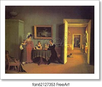 Free art print of Self-Portrait with Family by Count Feodor Tolstoy