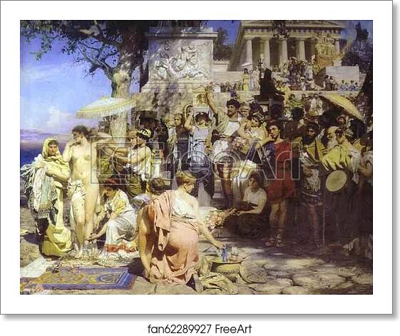 Free art print of Phryne at the Festival of Poseidon in Eleusin. Detail by Henryk Hector Siemiradzki Free art print of Phryne at the Festival of Poseidon in Eleusin. Detail by Henryk Hector Siemiradzki