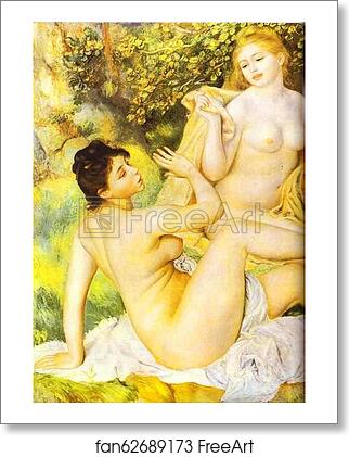 Free art print of The Bathers. Detail by Pierre-Auguste Renoir
