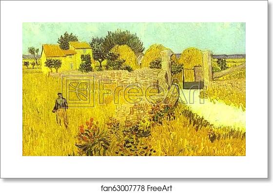 Free art print of Farmhouse in Provence, Arles by Vincent Van Gogh Free art print of Farmhouse in Provence, Arles by Vincent Van Gogh