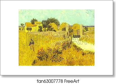 Free art print of Farmhouse in Provence, Arles by Vincent Van Gogh