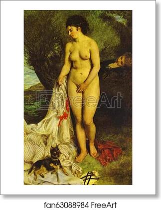Free art print of Bather (La Baigneuse au griffon) by Pierre-Auguste Renoir