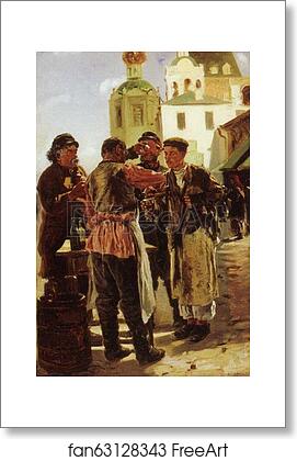 Free art print of Kvass Vendor. A study for the painting "Flea market in Moscow" by Vladimir Makovsky