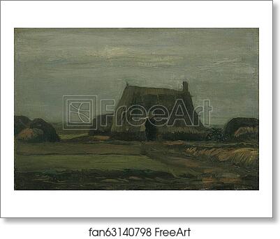 Free art print of Farm with stacks of peat by Vincent Van Gogh Free art print of Farm with stacks of peat by Vincent Van Gogh