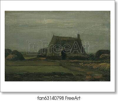Free art print of Farm with stacks of peat by Vincent Van Gogh Free art print of Farm with stacks of peat by Vincent Van Gogh