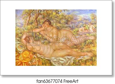 Free art print of The Great Bathers (The Nymphs) by Pierre-Auguste Renoir
