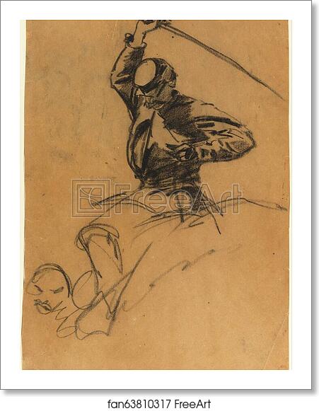 Free art print of Cavalry Soldier with Sword on Horseback by Winslow Homer
