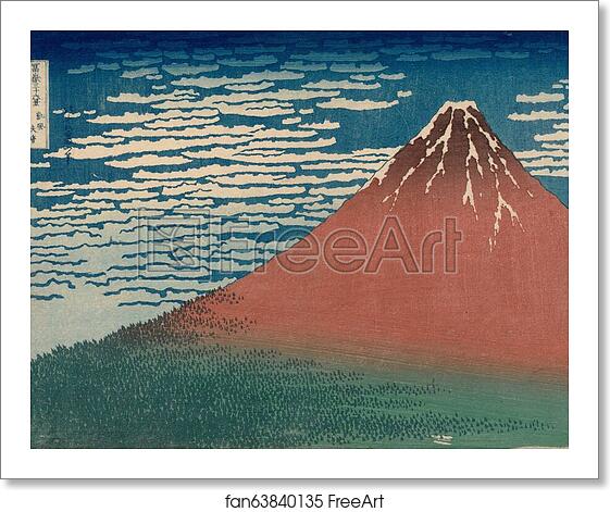 Free art print of Red Fuji, also known as Fine Wind, Clear Weather (Gaifū kaisei). by Katsushika Hokusai