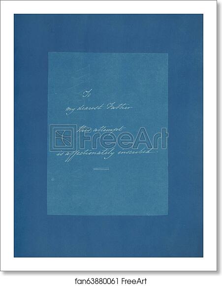 Free art print of Dedication to Anna Atkins's father, John George Children by Anna Atkins Free art print of Dedication to Anna Atkins's father, John George Children by Anna Atkins