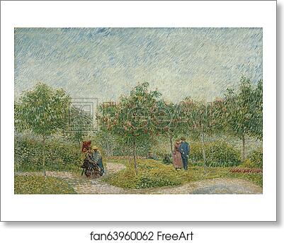 Free art print of Garden in Montmarte with lovers by Vincent Van Gogh Free art print of Garden in Montmarte with lovers by Vincent Van Gogh