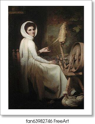 Free art print of Emma Hart as 'The Spinstress' by George Romney