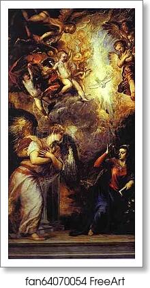 Free art print of The Annunciation by Titian Free art print of The Annunciation by Titian