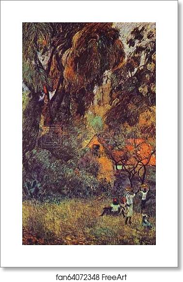 Free art print of Huts under Trees by Paul Gauguin Free art print of Huts under Trees by Paul Gauguin
