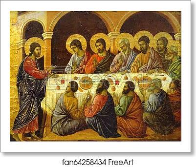 Free art print of Maestà (back, crowning panel) Christ’s Appearance to the Apostles by Duccio Di Buoninsegna