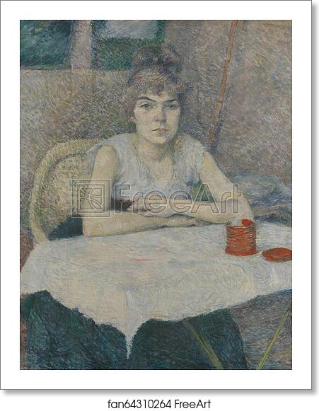 Free art print of Young woman at a table, 'Poudre de riz' by Henri De Toulouse-Lautrec