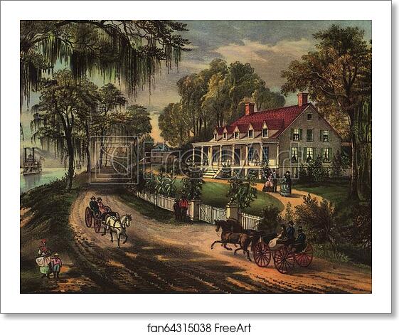 Free art print of Chromolithograph of the Woodland Plantation in West Pointe à la Hache, Louisiana, United States, by Currier and Ives. by Currier & Ives Free art print of Chromolithograph of the Woodland Plantation in West Pointe à la Hache, Louisiana, United States, by Currier and Ives. by Currier & Ives