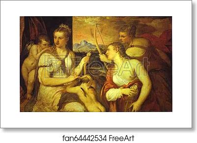 Free art print of Venus Blindfolding Cupid by Titian
