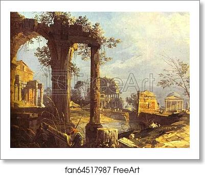 Free art print of Capriccio: View with Ruins by Giovanni Antonio Canale, Called Canaletto