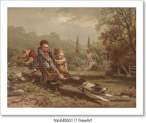 Free art print of Children on a runaway cart by Archibald Willard